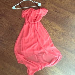 Strapless high low dress